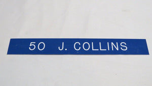 1985 Jim Collins Los Angeles Rams Game Used NFL Locker Room Nameplate! Syracuse