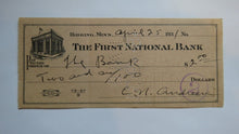 Load image into Gallery viewer, $2 1931 Hibbing Minnesota MN Cancelled Check! First National Bank