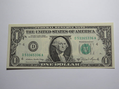 $1 1981 Repeater Serial Number Federal Reserve Currency Bank Note Bill UNC+ 5336