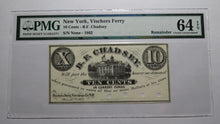 Load image into Gallery viewer, $.10 1862 Vischers Ferry New York NY Obsolete Currency Bank Note Bill! UNC64 PMG