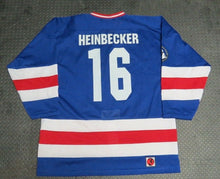 Load image into Gallery viewer, 2001 Joe Heinbecker Wichita Thunder Game Used Worn Stars &amp; Stripes Hockey Jersey