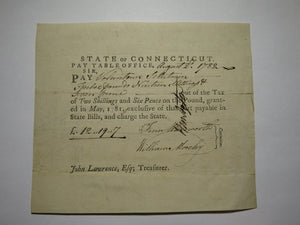 1782 Connecticut Pay Table Office Colonial Currency Note Bill! Wadsworth/Mosley