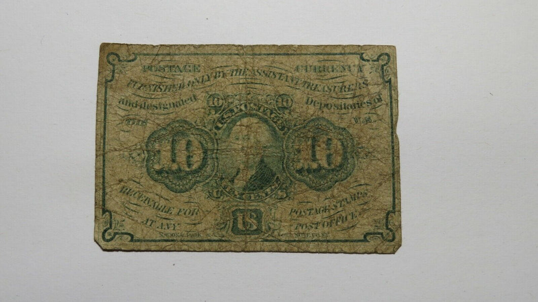 1863 $.10 First Issue Fractional Currency Obsolete Postage Bank Note Bill Good