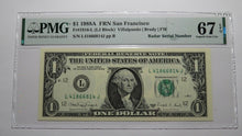 Load image into Gallery viewer, $1 1988 Radar Serial Number Federal Reserve Currency Bank Note Bill PMG UNC67EPQ