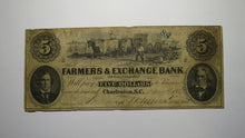 Load image into Gallery viewer, $5 1853 Charleston South Carolina SC Obsolete Currency Bank Note Bill! Farmers