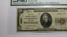 Load image into Gallery viewer, $20 1929 Farmingdale New York NY National Currency Bank Note Bill #8882 VF25 PMG
