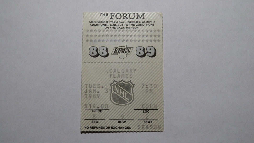 January 31, 1989 Los Angeles Kings Vs Flames Hockey Ticket Stub 4 Gretzky Points
