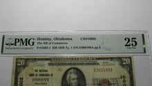Load image into Gallery viewer, $20 1929 Hominy Oklahoma OK National Currency Bank Note Bill Ch. #10002 VF25 PMG