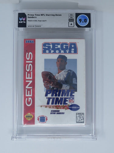 NFL Prime Time Football w/ Deion Sanders Sega Genesis Video Game Wata Graded 9.0