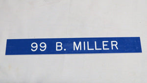 1989 B. Miller #99 Los Angeles Rams Game Used NFL Locker Room Nameplate