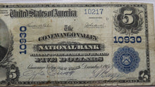 Load image into Gallery viewer, $5 1902 Conewango Valley New York NY National Currency Bank Note Bill #10930 VF!
