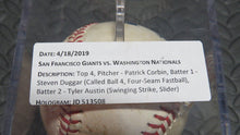 Load image into Gallery viewer, 2019 Steven Duggar San Francisco Giants Game Used Walk Baseball! Tyler Austin