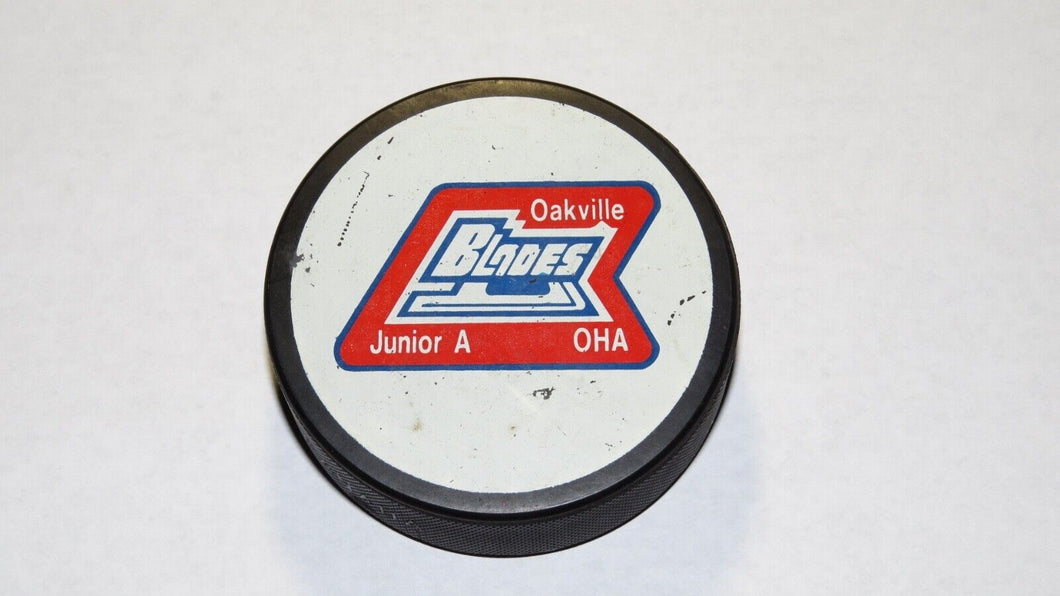Vintage Oakville Blades Game Used OHA Official Viceroy Hockey Puck Ontario