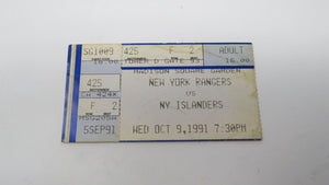 October 9, 1991 New York Rangers Islanders Hockey Ticket Stub Messier 1st Goal!