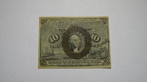 1863 $.10 Second Issue Fractional Currency Obsolete Bank Note Bill! 2nd RARE AU