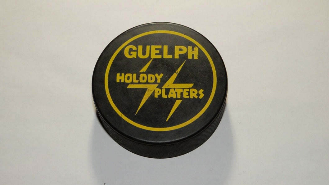 Vintage Guelph Holody Platers Game Used OHA Official Viceroy Hockey Puck Ontario