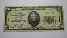 Load image into Gallery viewer, $20 1929 Quincy Massachusetts MA National Currency Bank Note Bill Ch. #517 RARE