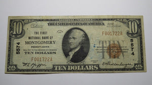$10 1929 Montgomery Pennsylvania PA National Currency Bank Note Bill Ch. #5574