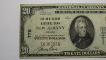 Load image into Gallery viewer, $20 1929 New Albany Indiana IN National Currency Bank Note Bill Charter #775 VF