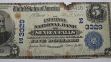 Load image into Gallery viewer, $5 1902 Seneca Falls New York NY National Currency Bank Note Bill Ch. #3329 RARE