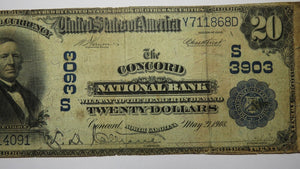 $20 1902 Concord North Carolina NC National Currency Bank Note Bill Ch. #3903