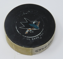 Load image into Gallery viewer, 2017-18 Eric Fehr San Jose Sharks Game Used Goal Scored Puck- Brent Burns Assist