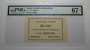 $1 1920's Blacksburg South Carolina Obsolete Currency Merchandise Note Bill!