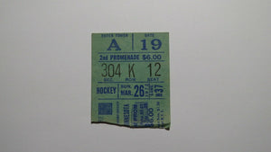 March 26, 1972 New York Rangers Vs. Minnesota North Stars NHL Hockey Ticket Stub
