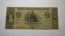 Load image into Gallery viewer, $2 1858 Augusta Georgia GA Obsolete Currency Bank Note Bill The Mechanics Bank