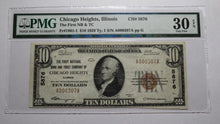 Load image into Gallery viewer, $10 1929 Chicago Heights Illinois IL National Currency Bank Note Bill #5876 VF30