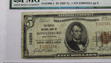 Load image into Gallery viewer, $5 1929 Rowlesburg West Virginia WV National Currency Bank Note Bill! Ch. #10250