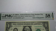 Load image into Gallery viewer, $1 2003 Radar Serial Number Federal Reserve Currency Bank Note Bill PMG AU58EPQ