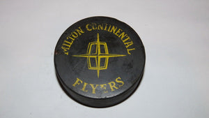 Vintage Milton Continental Flyers Game Used OHA Official Viceroy Hockey Puck