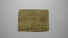 Load image into Gallery viewer, 1760 Five Shillings North Carolina NC Colonial Currency Bank Note Bill 5s RARE