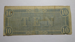 $10 1864 Richmond Virginia VA Confederate Currency Bank Note Bill RARE T68 FINE