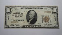 Load image into Gallery viewer, $10 1929 Oswego New York NY National Currency Bank Note Bill Ch. #255 VF+ RARE!