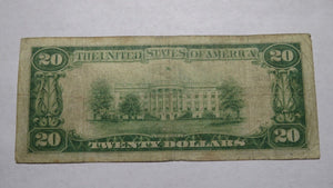 $20 1929 Ballston Spa New York NY National Currency Bank Note Bill! Ch #954 Fine