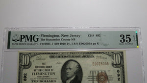 $10 1929 Flemington New Jersey NJ National Currency Bank Note Bill Ch #892 VF35