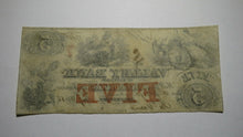 Load image into Gallery viewer, $5 1855 Hagerstown Maryland MD Obsolete Currency Bank Note Bill! Valley Bank