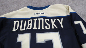 2015-16 Brandon Dubinsky Columbus Blue Jackets NHL Game Used Worn Hockey Jersey