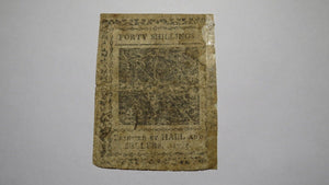 1775 Forty Shillings Pennsylvania PA Colonial Currency Bank Note Bill RARE 40s