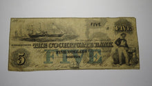 Load image into Gallery viewer, $5 1853 Boston Massachusetts MA Obsolete Currency Bank Note Bill Cochituate Bank