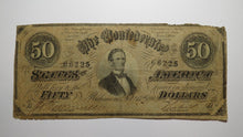 Load image into Gallery viewer, $50 1864 Richmond Virginia VA Confederate Currency Bank Note Bill RARE T66 VG