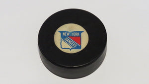 1972-73 Jim Lorentz Buffalo Sabres Game Used Goal Scored NHL Puck -Rangers Logo