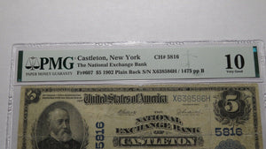$5 1902 Castleton New York NY National Currency Bank Note Bill! Ch. #5816 PMG