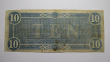 Load image into Gallery viewer, $10 1864 Richmond Virginia VA Confederate Currency Bank Note Bill T68 VF