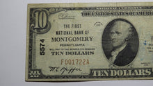 Load image into Gallery viewer, $10 1929 Montgomery Pennsylvania PA National Currency Bank Note Bill Ch. #5574