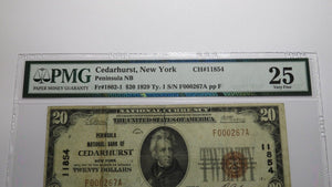 $20 1929 Cedarhurst New York NY National Currency Bank Note Bill #11854 VF25 PMG