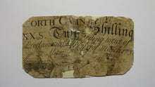 Load image into Gallery viewer, 1754 Twenty Shillings North Carolina NC Colonial Currency Note Bill RARE 20s