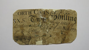 1754 Twenty Shillings North Carolina NC Colonial Currency Note Bill RARE 20s